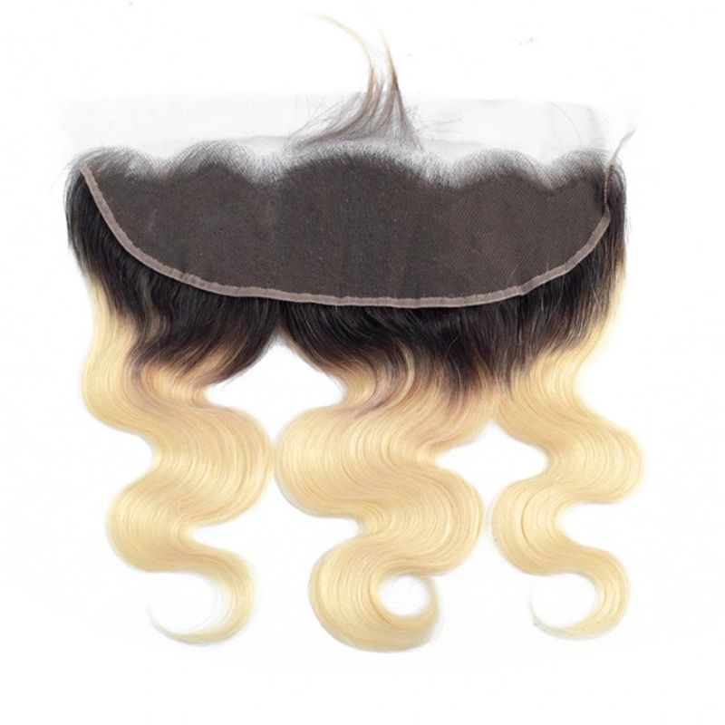 Alinybeauty Brazilian Human Hair T1b/613 Bundles with Frontal