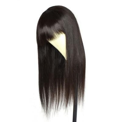 Kbeth Brazilian Straight Full Machine Made Wig with Bangs No Lace Cheap Price Front Human Hair Wigs Natural Color Wholesale