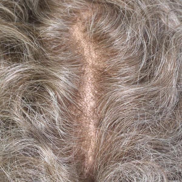 High Quality Grey Hair Full Hand Tied Male Full Lace Wig