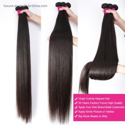 Luxuve Cheap 40 Inch Human Hair Virgin, 10A 12A Grade European Brazilian Human Hair Bundles, Beauty Stage Blue Rubber Band Hair Bundles