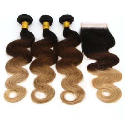 Ombre Color 1b/4/27 Brazilian Human Hair Extension Body Wave