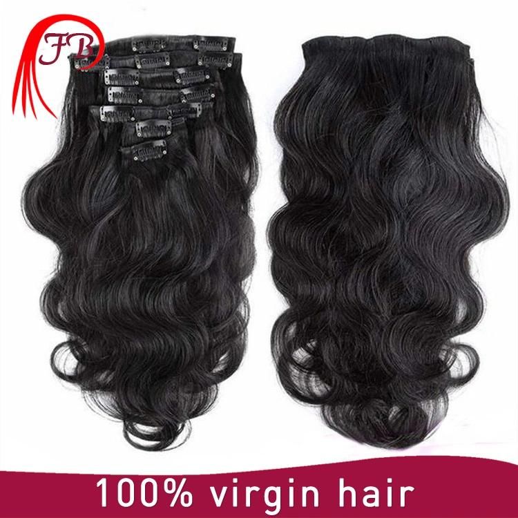 Hot Sale Clip-on Human Hair Extension Barzilian Virgin Body Wave Hair