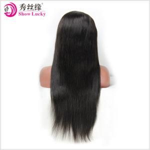 Natural Black Mongolian Silk Straight Human Hair 180% Density Front Lace Wig Virgin Mongolian Wig