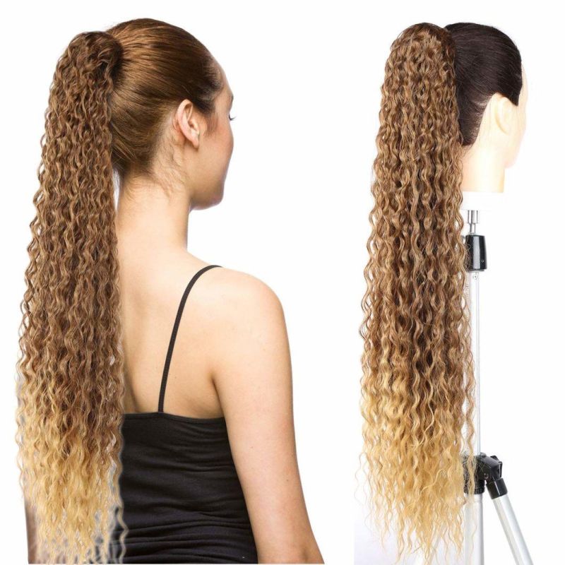 Heat Resistant Synthetic Kinky Straight Ponytail Long Afro Drawstring Ponytail Hairpiece