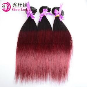 Ombre Hair Extension Two Tone Color 1b/99j Red Remy 100 Human Hair Straight Peruvian Hair