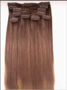 Natural Human Hair Clips in Hair Extension, Hair Weft