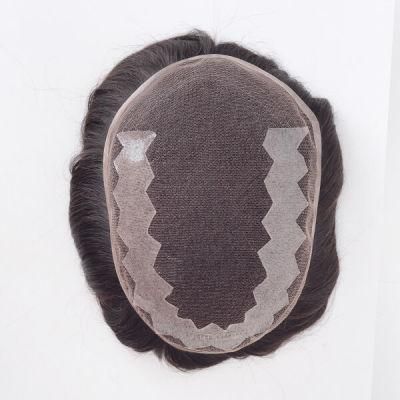 Popular Hairpiece Supplier French Lace with PU Coating at Sides and Back