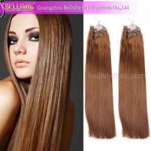 High Quality Brown #6 Brazilian Remy Micro Loop Ring Hair Extension