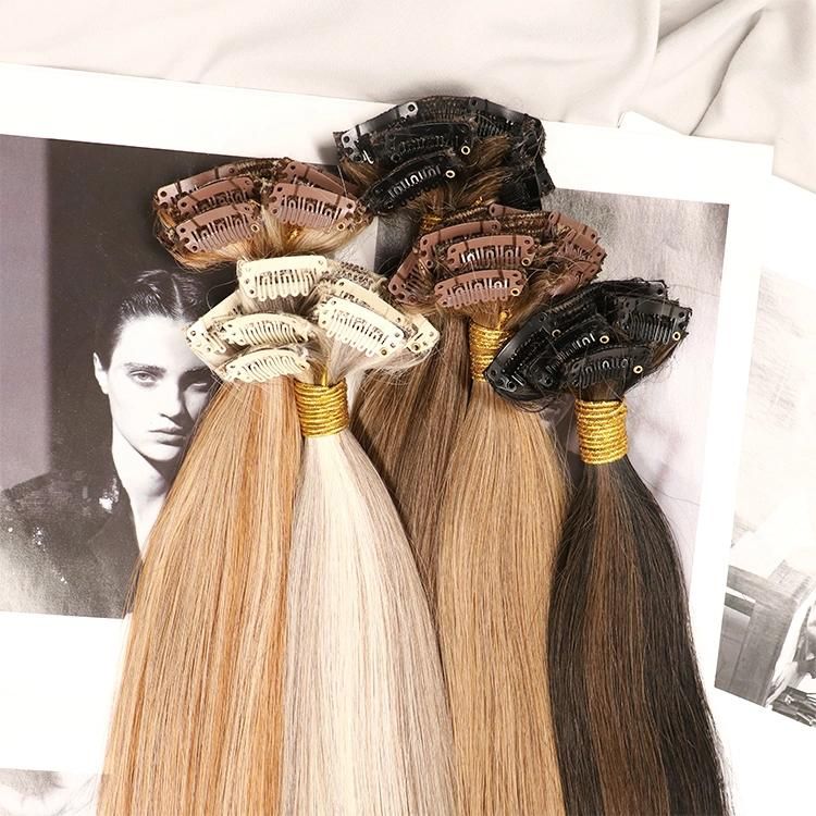 Raw Unprocessed Grade Brazilian Human Hair Seamless Clip in Hair Extension