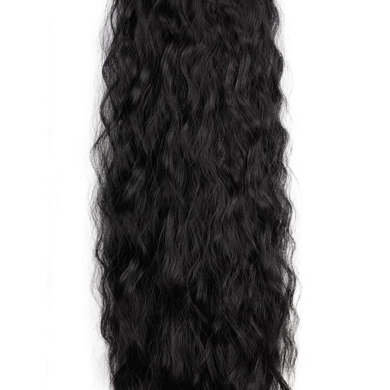 24inch Ombre Blond Wrap Synthetic Ponytail Hair Extensions Long Clip in Hair Extension with Hairpins