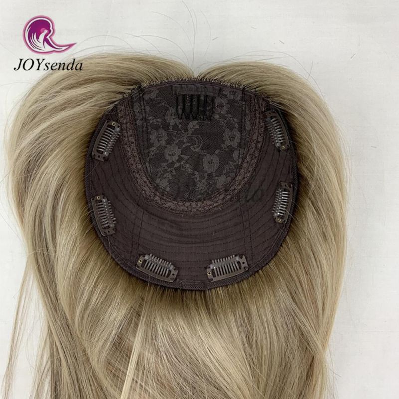 Blonde Piano Color Silk Base Remy Human Hair Women′ S Topper /Hair Topper/Jewish Topper