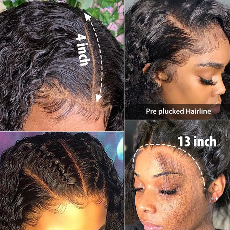 Deep Wave Wig Human Hair Lace 13X6 Lace Front Wig