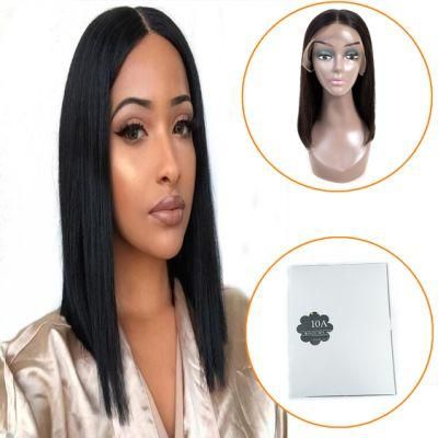 Remy Brazilian Human Hair Bob Wig 14inch 10A Grade Lace Frontal Bob Wig for Black Women