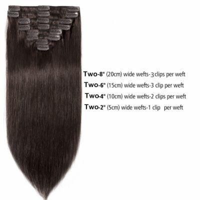 100% Virgin Hair Human Hair Extension 7PCS Straight Clip in Hair Extension (AV-CH80-14-2)