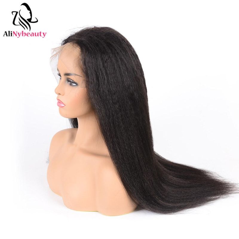 Alinybeauty Best Kinky Straight Lace Front Wig Virgin Human Hair