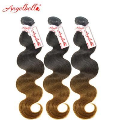 Angelbella Peruvian Hair Bundles Body Wave Natural Ombre Color Virgin Human Hair Weaving