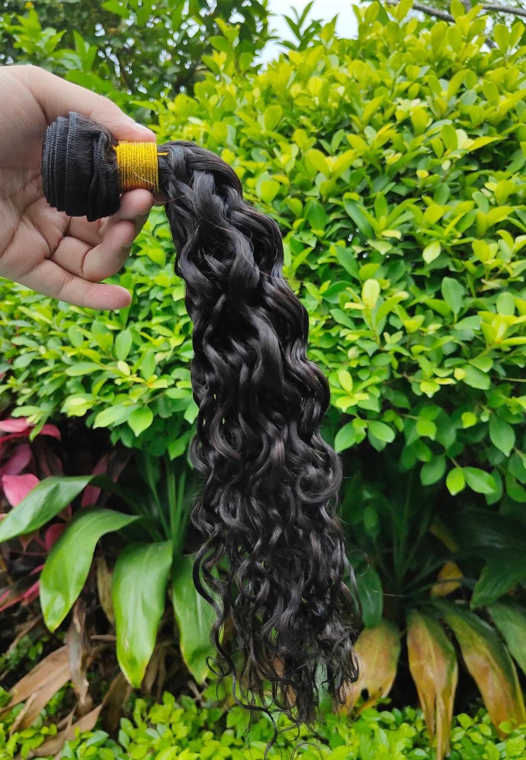 Raw Human Hair Unprocessed Virgin Human Hair Natural Color No Tangled Water Wave Hair Bundle