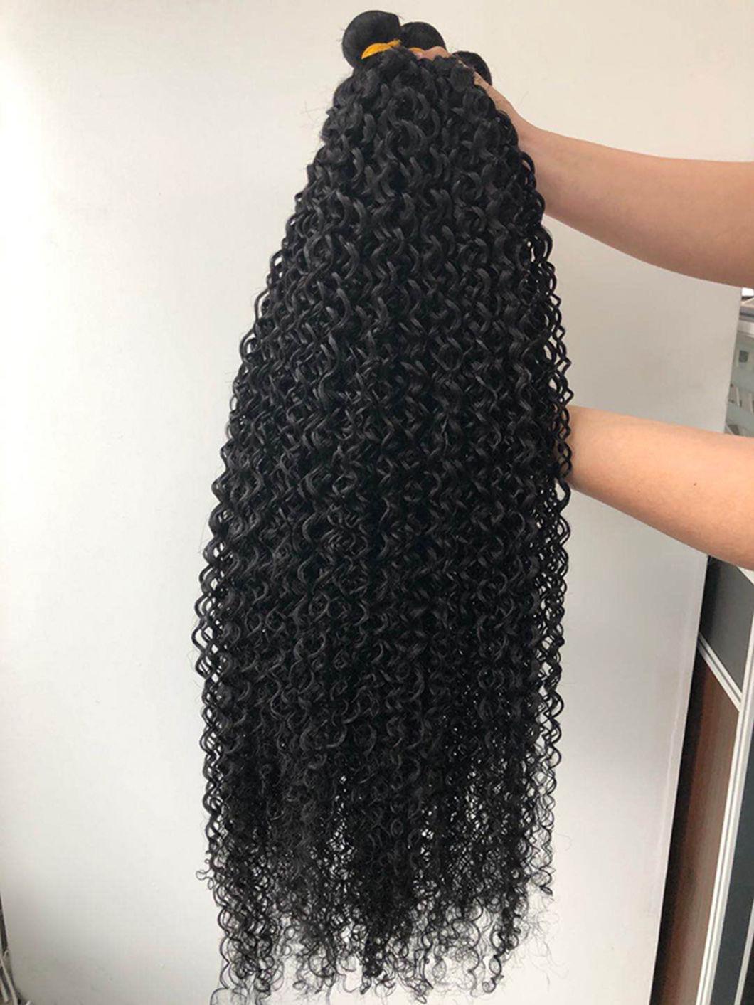 High quality Brazilian Kinky Curly Hair Bundles Deep Curly Hair Weaves Inch Natural Remy Human Hair Extensions Hair Weft