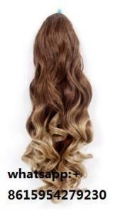 Human Hair Claw in Ponytail Ombre Color Natural Wave