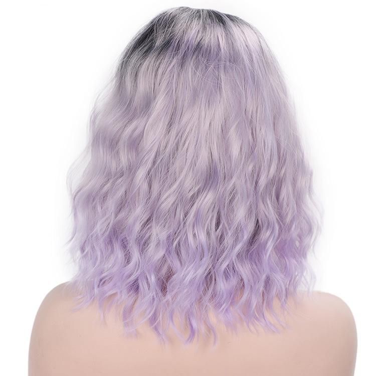 Short Bob Wig Water Wave Synthetic Hair Wig for Women Heat Resistant Fiber Wig Human Hair Wholesale