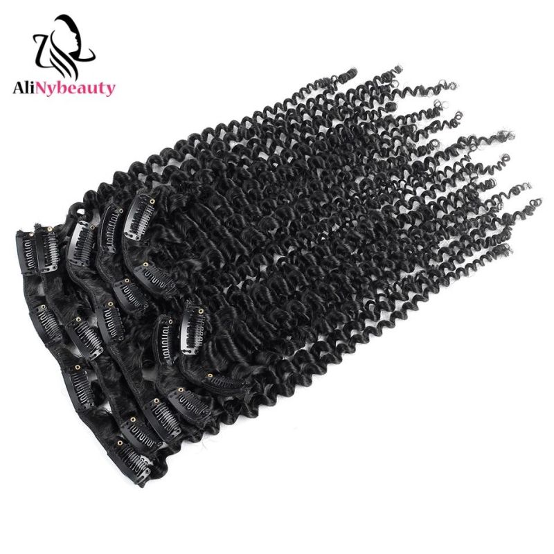 Kinky Curly Clip in Human Hair Extensions Brazilian Virgin Hair