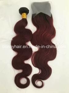 Brazilian Human Remy Hair Ombre Color Machine Made Hair Weft