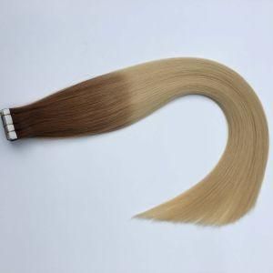 Ombre 1/Grey Straight PU Tape Brazilian Virgin Remy Human Hair Extensions