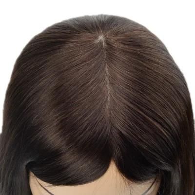 Fine Mono Wig with Silk Top Natural Women&prime;s Hairpiece