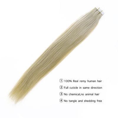 Popukar 40PCS Brazilian Straight Double Sided PU Human Hair Hot Sale Burgundy Tape Hair