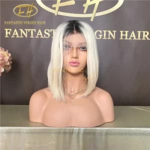 Unprocessed Brazilian/Indian Virgin/Remy Human Hair Full/Frontal Lace Bob Wig with #1b/613 Color