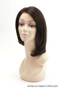 High Quality Natural Color Asymmetric Short Bob 130% Density Human Full Lace Straight Hair Wig