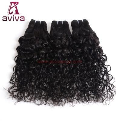 Indian Water Wave Hair 100% Human Hair Weave Bundles 1 Piece Non Remy Hair Extension Natural Black