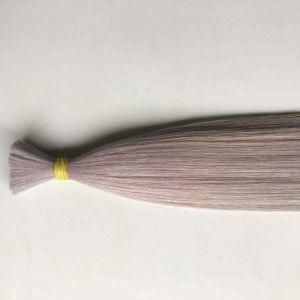 #Grey Silky Straight Cuticle Virgin Remy Brazilian Human Hair Bulk Extensions
