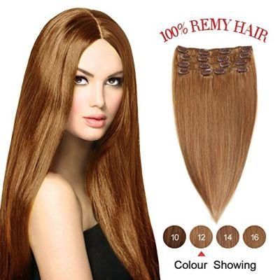100% Human Hair Extension Clip in Hair Extensions 7PCS for Full Head (AV-CH100-20-1210-20-60)