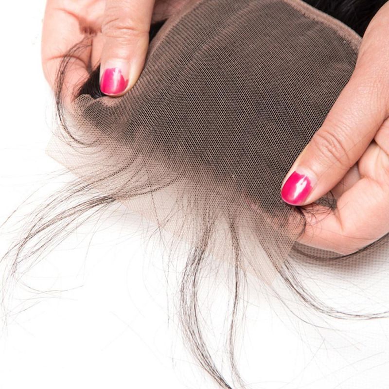 4X4 Lace Closure 100% Human Hair Closure Brazilian Hair Weaving Natural Color Non Remy Straight Frontal Closure Free Part