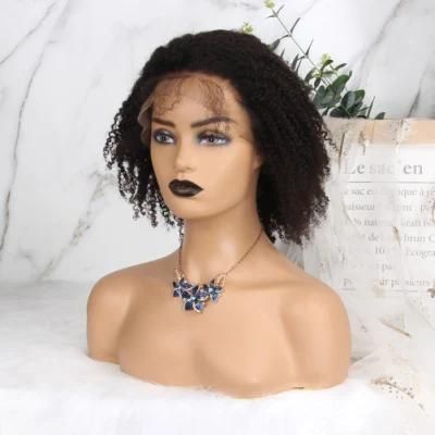 Water Curl Lace Front Wig Natural Color Brazilian Human Hair Wig Pre-Plucked with Baby Hair Bob Wig for Black Women