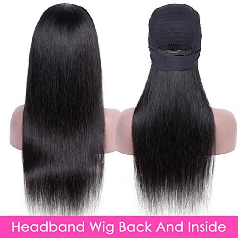 Kbeth Headband Wig for Beautiful Women 2022 Fashion No Lace 20 Inch Remy Customer Service Accept Straight Human Hair Wigs China Factory Wholesale Price