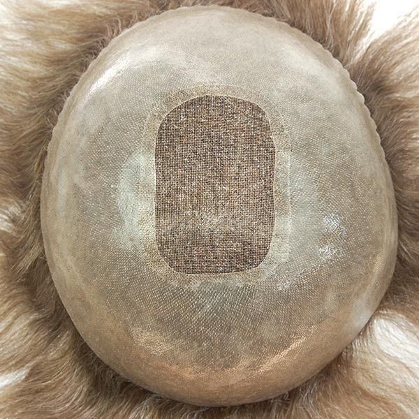 Fine Welded Mono with PU Skin Base Natural Hair Toupee