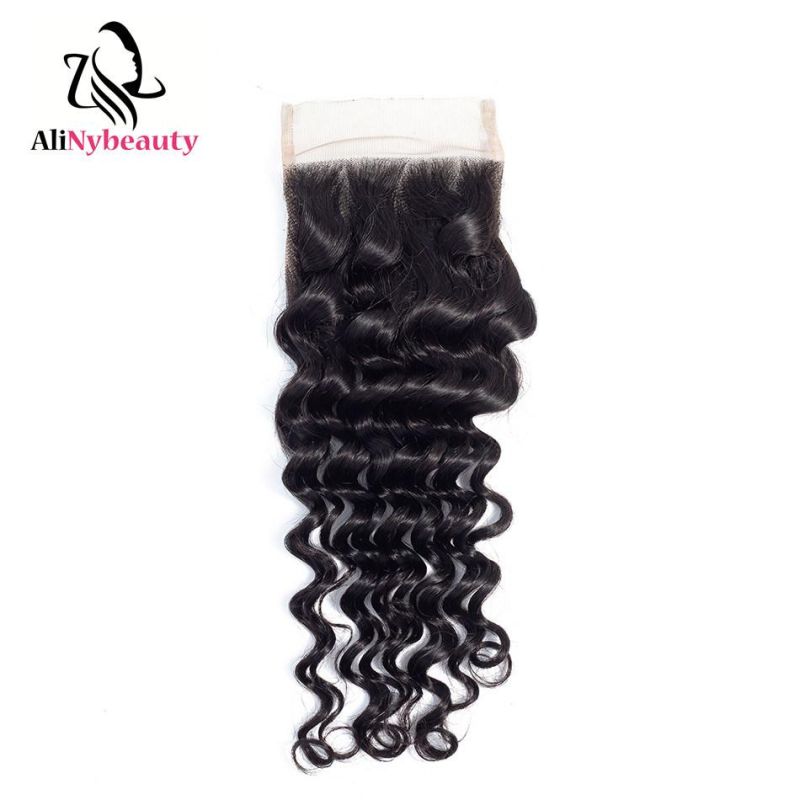 Malaysian Human Hair Deep Wave Lace Closure