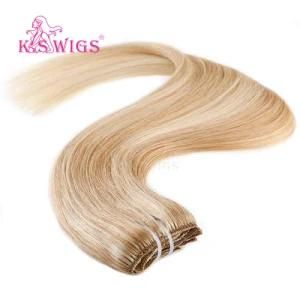 100% Real Indian Virgin Hair Clip in Hair Extension