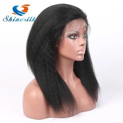 100% Human Hair Wig Yaki Straight Lace Front Wig