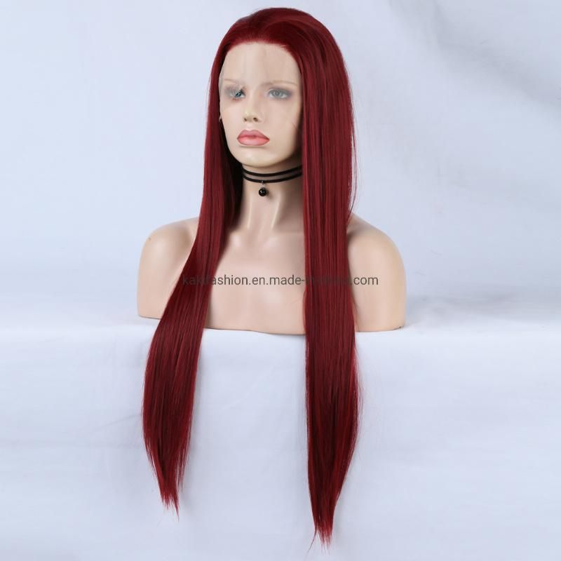 Hot Selling Natural Straight High Quality Fiber Cheap Synthetic Hair Red Wigs