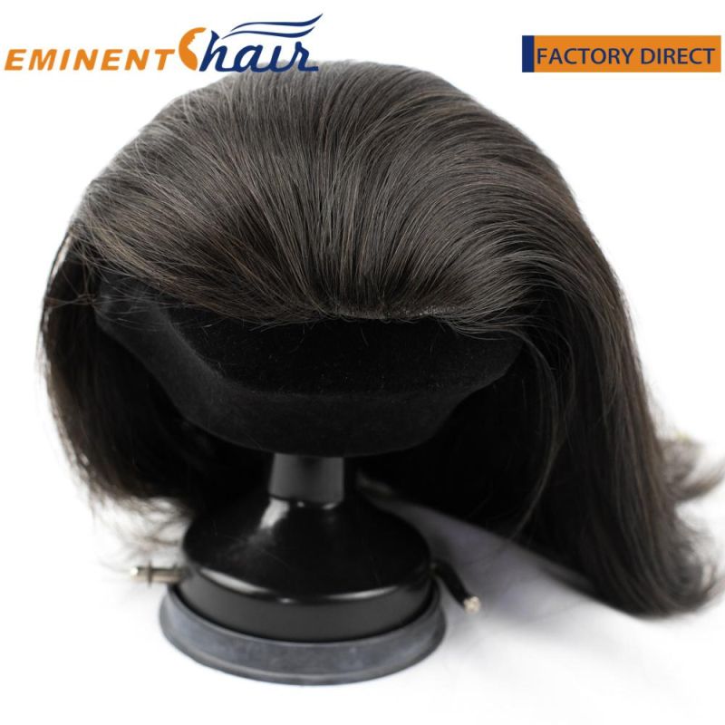 Human Hair All Backwards Fine Mono with Clear PU All Around Hairpiece for Women