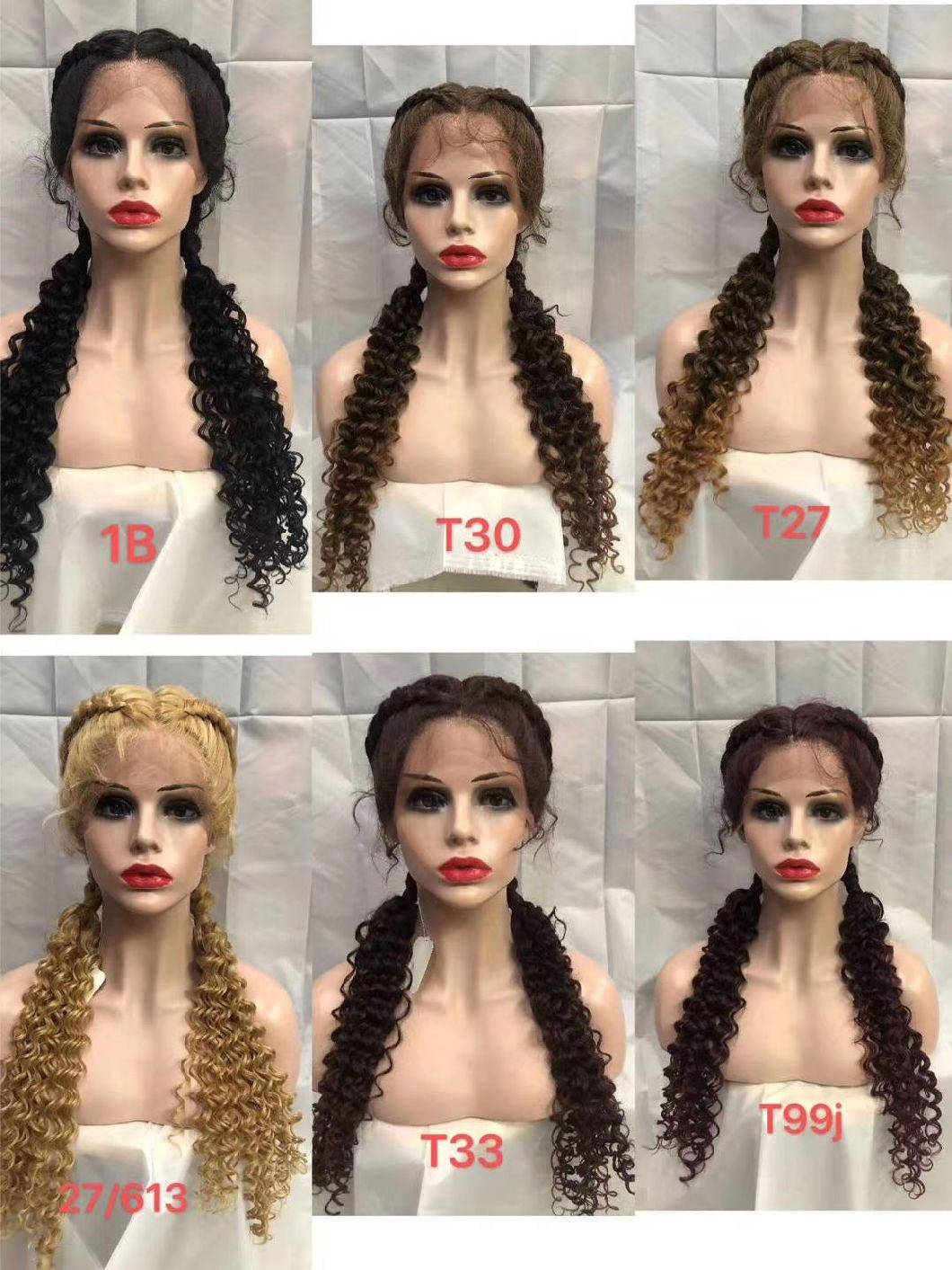 Good Quality 2 Braided Wig with Baby Hair Braid Synthetic Lace Front Wig