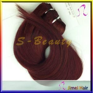 Color 99j Silky Straight Human Remy Indian Hair Weft Extension