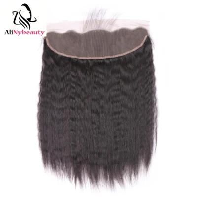 Alinybeauty Wholesale Indian Kinky Straight Virgin Hair Lace Frontal Closure