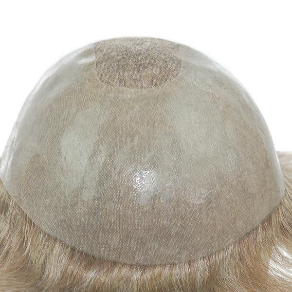 Fine Welded Mono with PU Skin Base Natural Hair Toupee