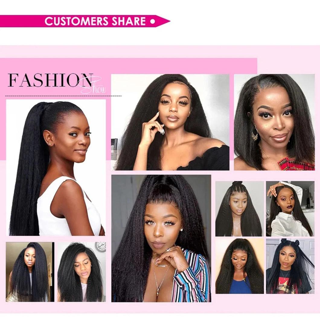 Peruvian Kinky Straight Hair Bundles Bundles 10-30 Inch 100% Human Hair Extensions Remy Hair Yaki Straight Bundles