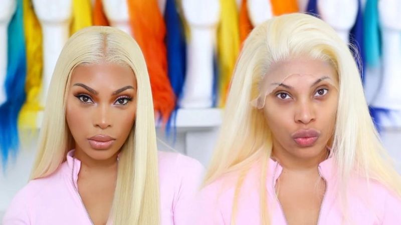 Best Quatity Blonde Highlight 13*6 HD Lace Front Wig for Women Long Straight Hair Wig