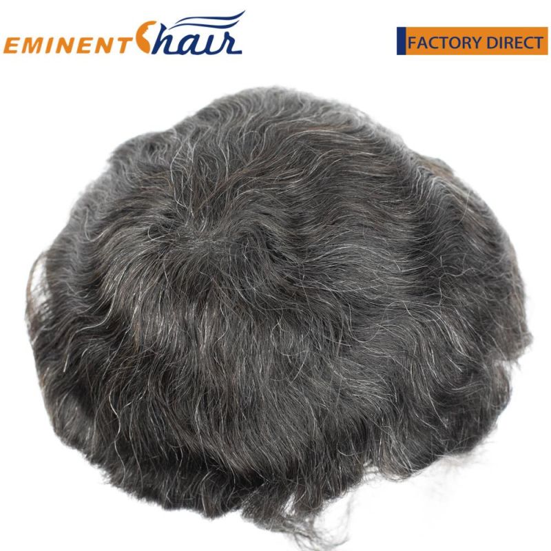 Human Hair Full Skin V-Looped Toupee for Men